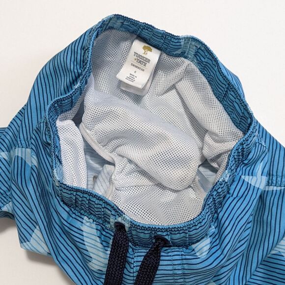 Tucker + Tate Blue Shark Print Swim Shorts trunks spring summer camp boys size 6 - Picture 6 of 7